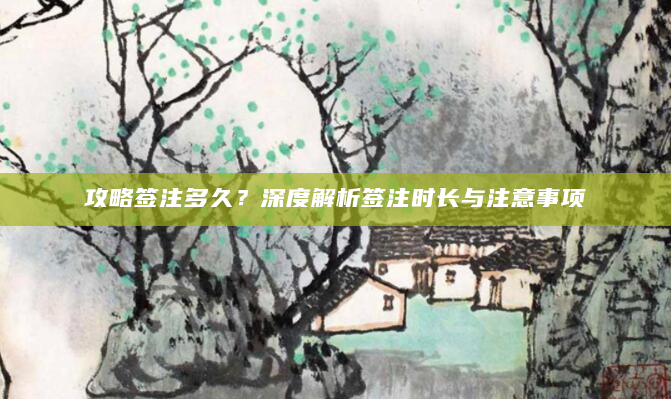 攻略签注多久？深度解析签注时长与注意事项