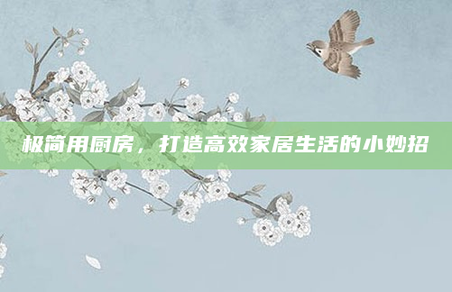 极简用厨房，打造高效家居生活的小妙招