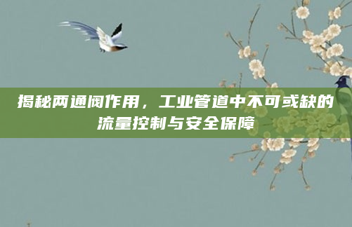 揭秘两通阀作用，工业管道中不可或缺的流量控制与安全保障