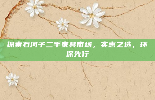 探索石河子二手家具市场，实惠之选，环保先行