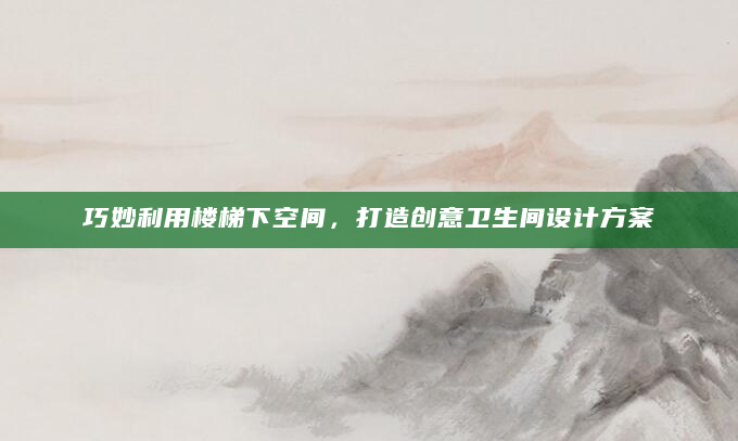 巧妙利用楼梯下空间，打造创意卫生间设计方案