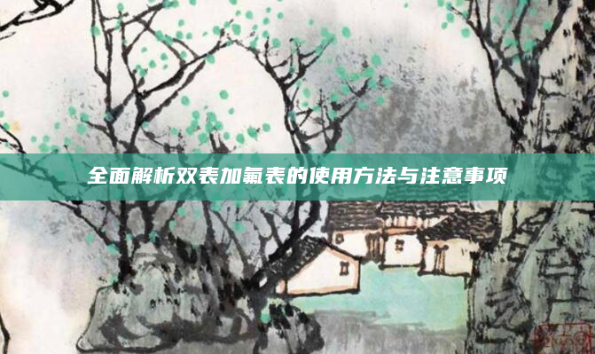 全面解析双表加氟表的使用方法与注意事项