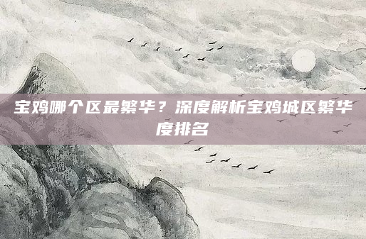宝鸡哪个区最繁华？深度解析宝鸡城区繁华度排名