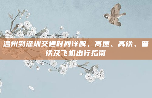 温州到深圳交通时间详解，高速、高铁、普铁及飞机出行指南