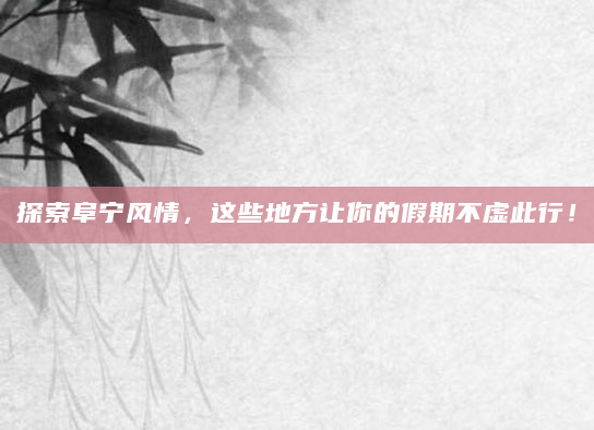 探索阜宁风情，这些地方让你的假期不虚此行！