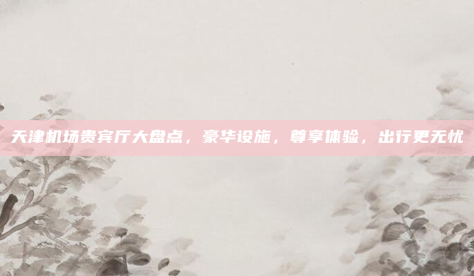 天津机场贵宾厅大盘点，豪华设施，尊享体验，出行更无忧