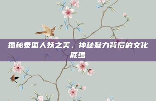 揭秘泰国人妖之美，神秘魅力背后的文化底蕴