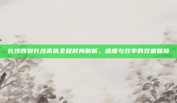 长沙西到长沙高铁全程时间解析，速度与效率的双重保障