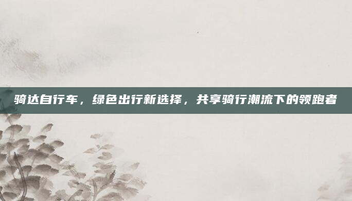 骑达自行车，绿色出行新选择，共享骑行潮流下的领跑者