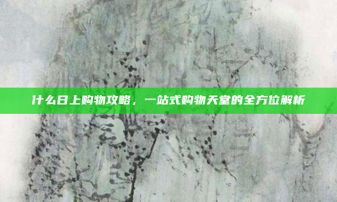什么日上购物攻略，一站式购物天堂的全方位解析