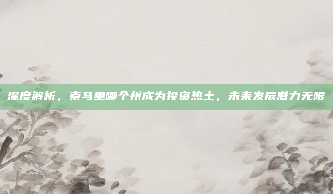 深度解析，索马里哪个州成为投资热土，未来发展潜力无限
