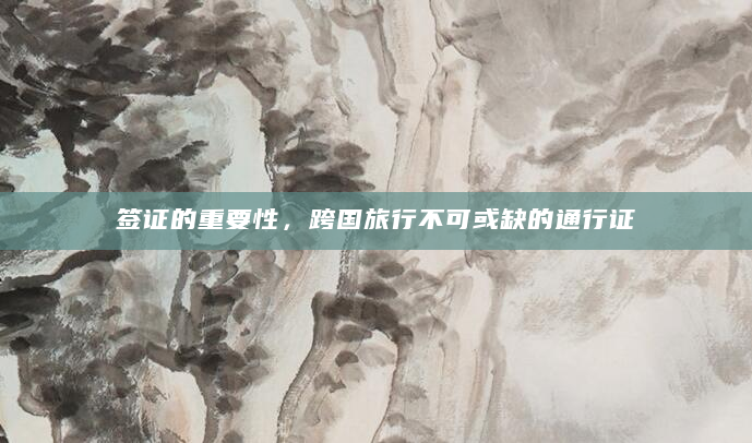 签证的重要性，跨国旅行不可或缺的通行证