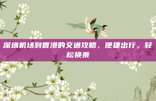 深圳机场到香港的交通攻略，便捷出行，轻松换乘