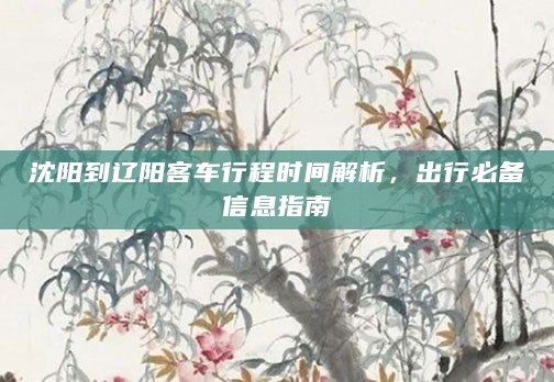 沈阳到辽阳客车行程时间解析，出行必备信息指南