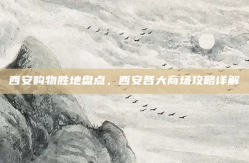 西安购物胜地盘点，西安各大商场攻略详解