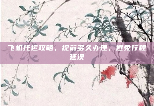 飞机托运攻略，提前多久办理，避免行程延误