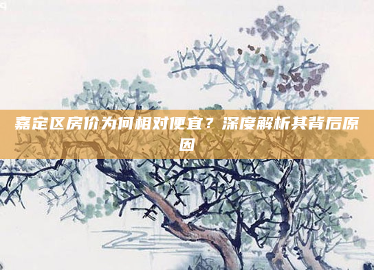 嘉定区房价为何相对便宜？深度解析其背后原因