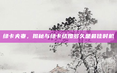 绿卡夫妻，揭秘与绿卡结婚多久是最佳时机