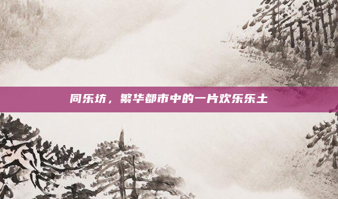 同乐坊，繁华都市中的一片欢乐乐土