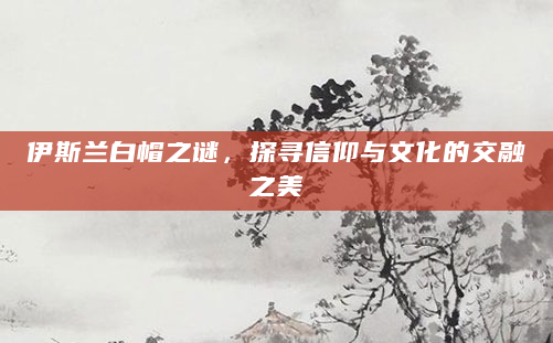 伊斯兰白帽之谜，探寻信仰与文化的交融之美