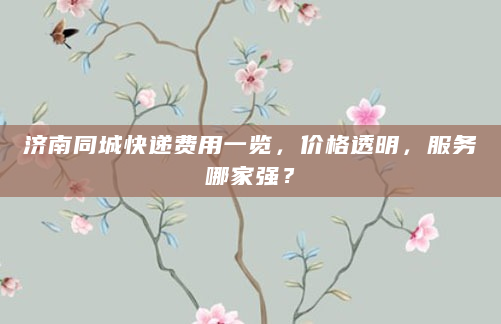 济南同城快递费用一览，价格透明，服务哪家强？