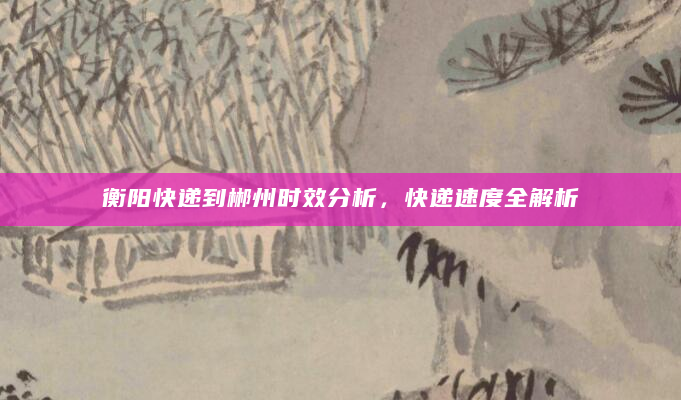 衡阳快递到郴州时效分析，快递速度全解析