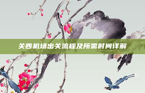 关西机场出关流程及所需时间详解