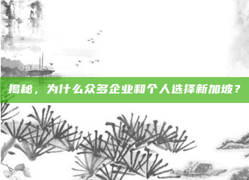 揭秘，为什么众多企业和个人选择新加坡？
