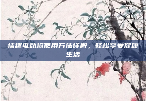 情趣电动椅使用方法详解，轻松享受健康生活