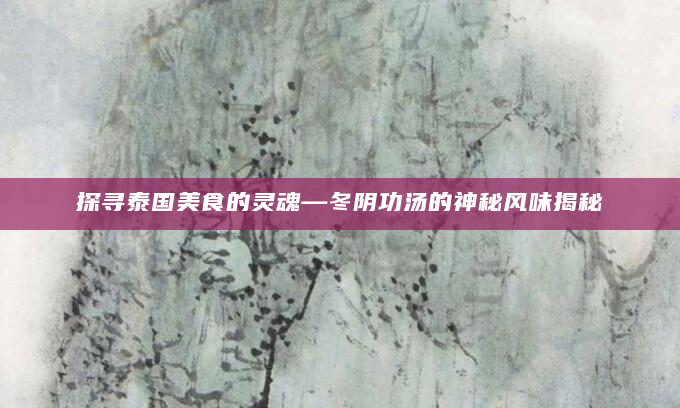 探寻泰国美食的灵魂—冬阴功汤的神秘风味揭秘