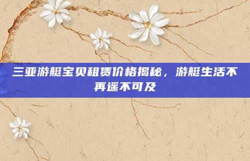 三亚游艇宝贝租赁价格揭秘，游艇生活不再遥不可及