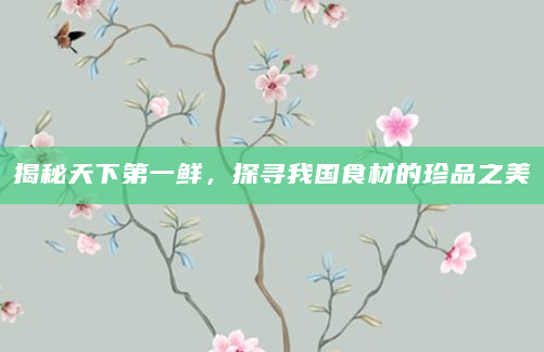 揭秘天下第一鲜，探寻我国食材的珍品之美