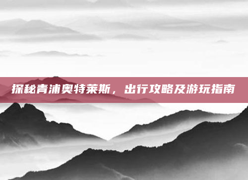 探秘青浦奥特莱斯，出行攻略及游玩指南
