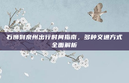 石狮到泉州出行时间指南，多种交通方式全面解析