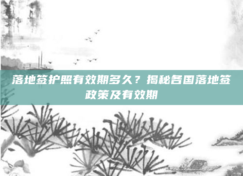 落地签护照有效期多久？揭秘各国落地签政策及有效期