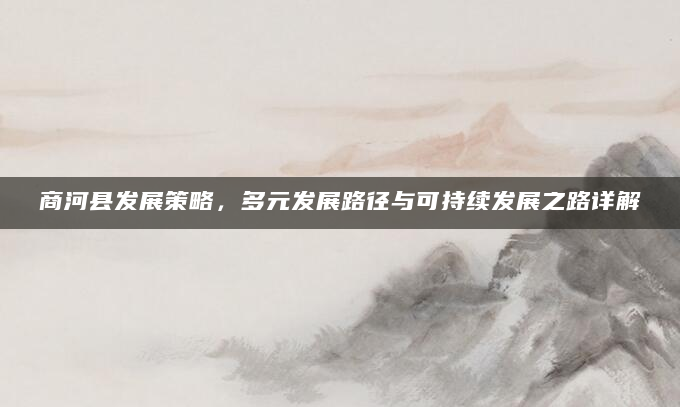 商河县发展策略，多元发展路径与可持续发展之路详解