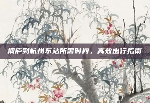 桐庐到杭州东站所需时间，高效出行指南