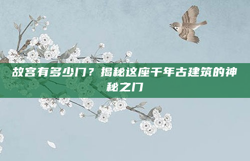 故宫有多少门？揭秘这座千年古建筑的神秘之门