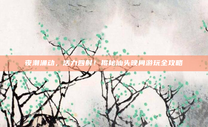 夜潮涌动，活力四射！揭秘汕头晚间游玩全攻略