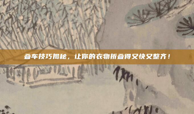 叠车技巧揭秘，让你的衣物折叠得又快又整齐！