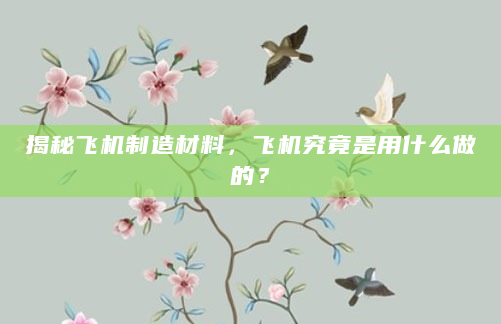 揭秘飞机制造材料，飞机究竟是用什么做的？