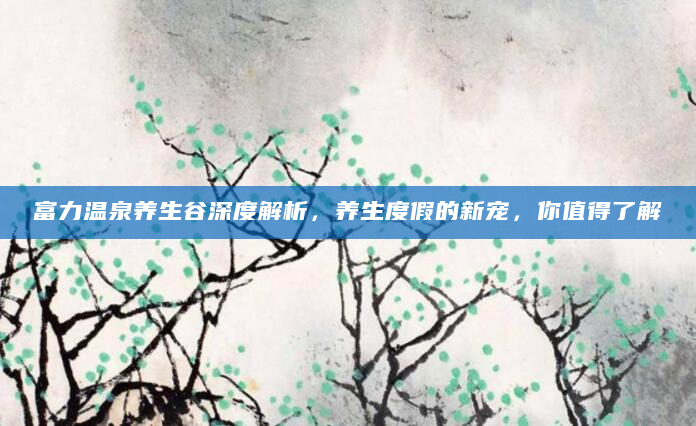 富力温泉养生谷深度解析，养生度假的新宠，你值得了解
