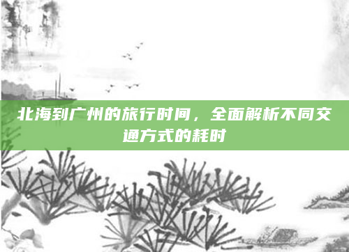 北海到广州的旅行时间，全面解析不同交通方式的耗时