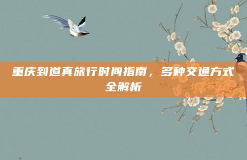 重庆到道真旅行时间指南，多种交通方式全解析