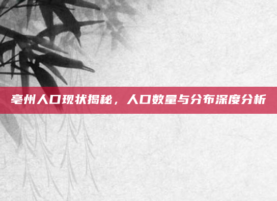 亳州人口现状揭秘，人口数量与分布深度分析