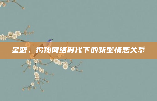 星恋，揭秘网络时代下的新型情感关系