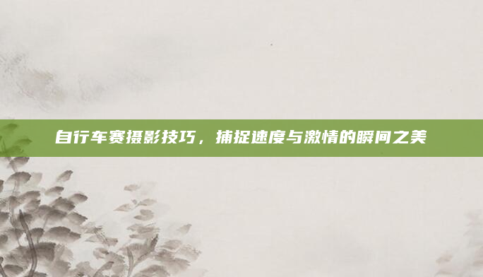 自行车赛摄影技巧，捕捉速度与激情的瞬间之美