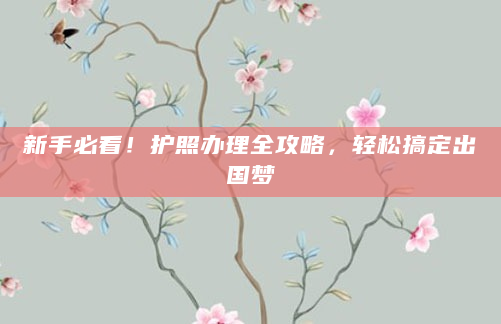 新手必看！护照办理全攻略，轻松搞定出国梦