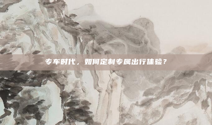 专车时代，如何定制专属出行体验？