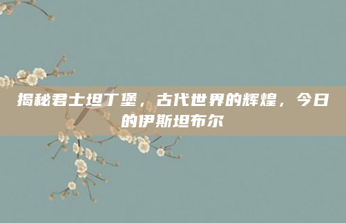 揭秘君士坦丁堡，古代世界的辉煌，今日的伊斯坦布尔